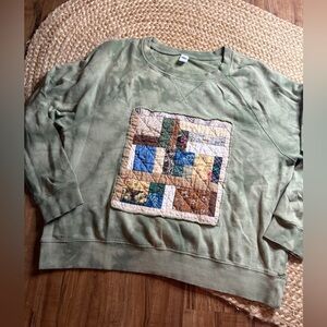 Green Quilt Block Sweatshirt